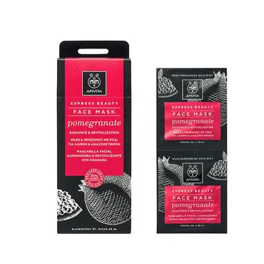 Apivita Μάσκα για Λάμψη & Ανανζωογόνηση με Ρόδι 2x8ml - Πρόσωπο στο Pharmeden.gr