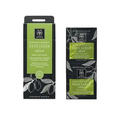 Apivita Scrub για Βαθιά Απολέπιση με Ελιά 2x8ml - Πρόσωπο στο Pharmeden.gr