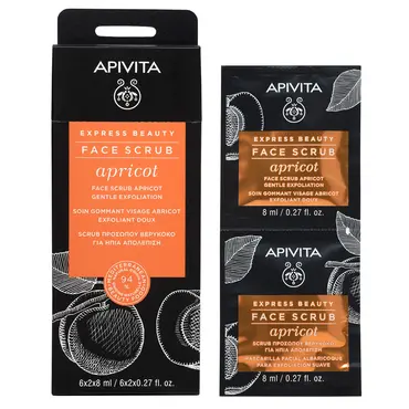 Apivita Scrub για Ήπια Απολέπιση με Βερύκοκo 2x8ml - Πρόσωπο στο Pharmeden.gr