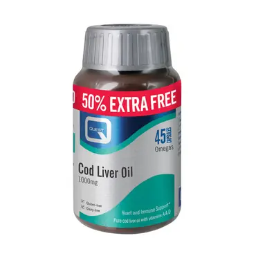 Quest Cod Liver Oil 1000 mg 30 caps + 15 caps ΔΩΡΟ - Συμπληρώματα Διατροφής στο Pharmeden.gr