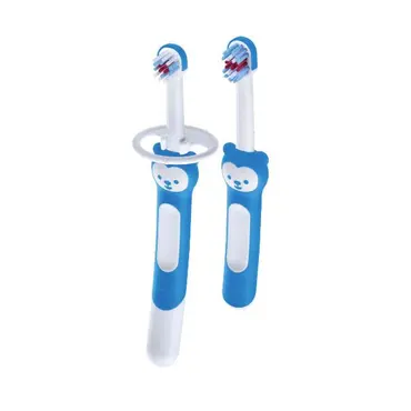 Mam Learn to Brush Set Βρεφικές Οδοντόβουρτσες Γαλάζιο ( 608 ) 2 τεμ - Παιδιά στο Pharmeden.gr
