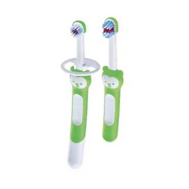 Mam Learn to Brush Set Βρεφικές Οδοντόβουρτσες Πράσινο ( 608 ) 2 τεμ - Παιδιά στο Pharmeden.gr