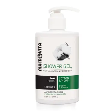 Macrovita Αφροντούς για Άνδρες με Βαμβάκι & Λυκίσκο 500ml - Σώμα στο Pharmeden.gr