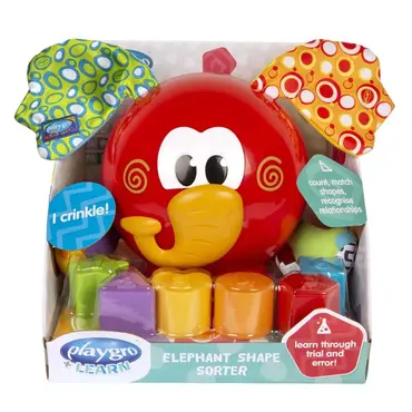 Playgro Εκπαιδευτικός Ελεφαντούλης  0180262 με 6 Σχήματα - Αξεσουάρ για Μωρά στο Pharmeden.gr