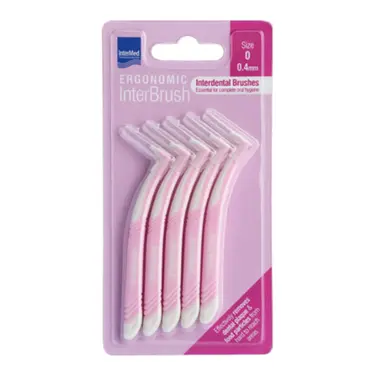 Intermed Ergonomic InterBrush 0,4mm SIze 0  Ροζ 5τεμ - Στοματική Υγιεινή στο Pharmeden.gr