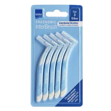 Intermed Ergonomic InterBrush 0,6mm Size 3 Γαλάζιο 5τεμ - Στοματική Υγιεινή στο Pharmeden.gr
