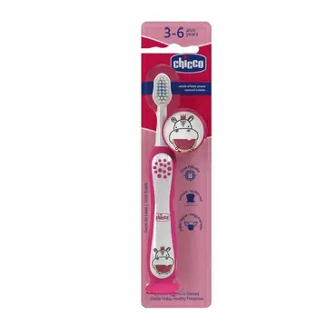 Chicco Οδοντόβουρτσα για 3-6 Ετών Hippo Ροζ - Παιδιά στο Pharmeden.gr