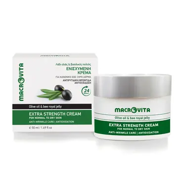 Macrovita Olive Oil & Bee Royal Jelly Extra Strength Anti Wrinkle Cream 50ml - Πρόσωπο στο Pharmeden.gr