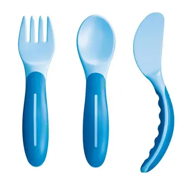 Mam Baby's Cutlery - Πιρουνάκι, Κουταλάκι & Μαχαιράκι 6m+, Μπλε - Αξεσουάρ για Μωρά στο Pharmeden.gr