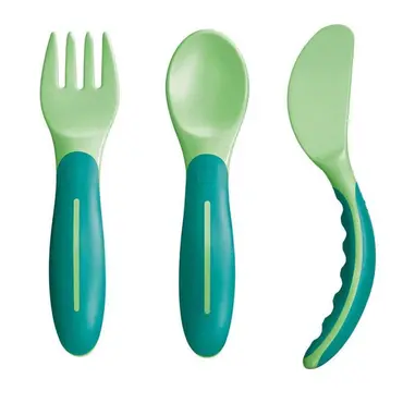 Mam Baby's Cutlery - Πιρουνάκι, Κουταλάκι & Μαχαιράκι 6m+, Πράσινο - Αξεσουάρ για Μωρά στο Pharmeden.gr