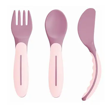 Mam Baby's Cutlery - Πιρουνάκι, Κουταλάκι & Μαχαιράκι 6m+, Ροζ - Αξεσουάρ για Μωρά στο Pharmeden.gr