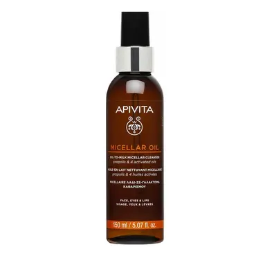 Apivita Micellar Oil to Milk Face, Eyes & Lips Cleanser 150ml - Πρόσωπο στο Pharmeden.gr