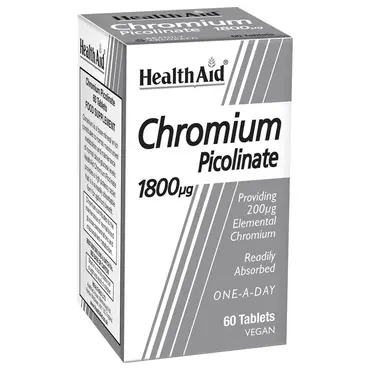 Health Aid Chromium Picolinate 1800μg 60tbs - Συμπληρώματα Διατροφής στο Pharmeden.gr