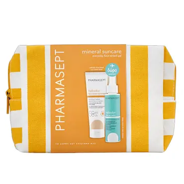 Pharmasept Promo Heliodor Tinted Face Sun Cream SPF50 50ml & ΔΩΡΟ Travel Size Moisturizing & Soothing After Sun Lotion  100ml & Beach Pouch - Αντηλιακά στο Pharmeden.gr
