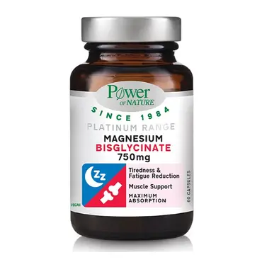 Power of Nature Platinum Range Magnesium Bisglycinate 750mg 60caps - Συμπληρώματα στο Pharmeden.gr