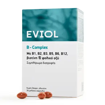 Eviol B-Complex Συμπλήρωμα Διατροφής 60 soft caps - Βιταμίνες στο Pharmeden.gr
