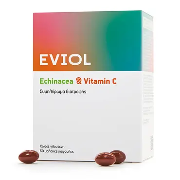 Eviol Echinacea & Vitamin C Συμπλήρωμα Διατροφής 30 soft caps - Βιταμίνες στο Pharmeden.gr