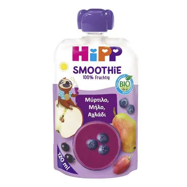 HiPP Bio Smoothie με Μύρτιλο, Μήλο & Αχλάδι για 12m+ 120ml -  στο Pharmeden.gr