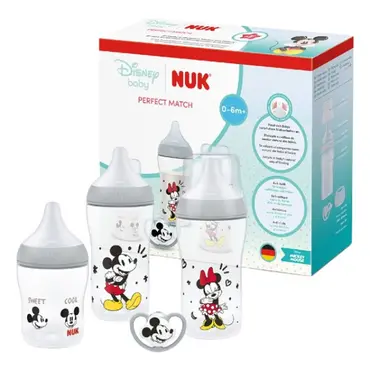 Nuk Perfect Match Starter Set με Μπιμπερό  1x150ml & 2x260ml & Πιπίλα Σιλικόνης 0-6m -  στο Pharmeden.gr