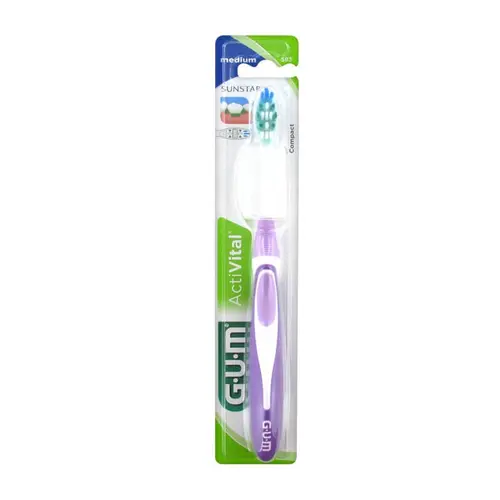 Gum 583 Activital Compact Medium Οδοντόβουρτσα Μωβ 1 Τεμάχιο - Στοματική Υγιεινή στο Pharmeden.gr