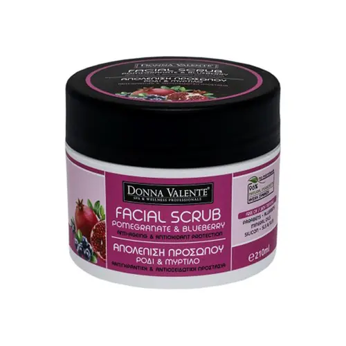 Donna Valente Pomegranate & Blueberry Exfoliating Facial Scrub 210gr - Πρόσωπο στο Pharmeden.gr