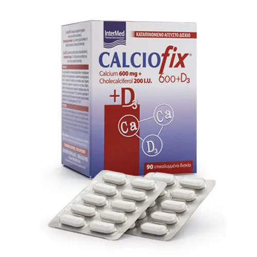 Intermed Calciofix 600mg + 200IU D3 90 ταμπλέτες - Βιταμίνες στο Pharmeden.gr
