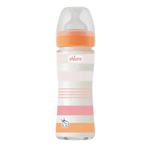 Chicco Γυάλινο Μπιμπερό  Girl Well Being με Θηλή Σιλικόνης 0m+ 240ml - Αξεσουάρ για Μωρά στο Pharmeden.gr