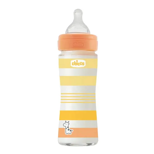 Chicco Γυάλινο Μπιμπερό Unisex Well Being με Θηλή Σιλικόνης 0m+ 240ml - Αξεσουάρ για Μωρά στο Pharmeden.gr