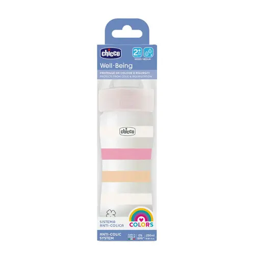 Chicco Πλαστικό Μπιμπερό Girl Well Being με Θηλή Σιλικόνη 2m+ 250ml - Αξεσουάρ για Μωρά στο Pharmeden.gr