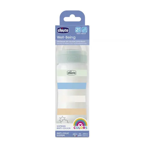 Chicco Πλαστικό Μπιμπερό Boy Well Being με Θηλή Σιλικόνη 2m+ 250ml - Αξεσουάρ για Μωρά στο Pharmeden.gr