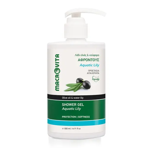 Macrovita Αφροντούς Family Aquatic Lily με Λάδι ελιάς & Νούφαρο 500ml - Σώμα στο Pharmeden.gr