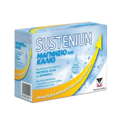 Menarini Sustenium Μαγνήσιο & Κάλιο 14 φακελάκια - Συμπληρώματα στο Pharmeden.gr