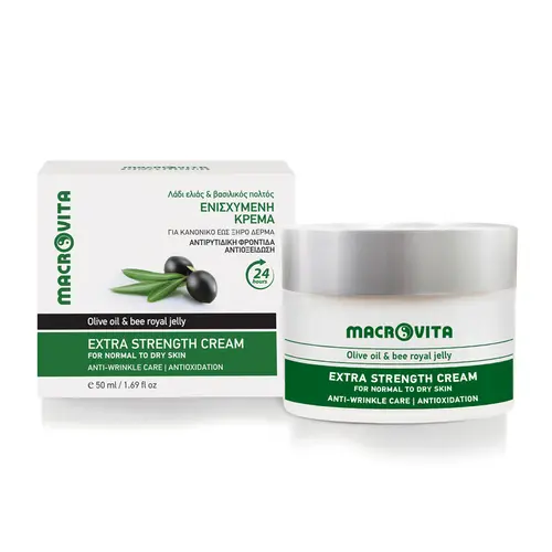 Macrovita Olive Oil & Bee Royal Jelly Extra Strength Anti Wrinkle Cream 50ml - Πρόσωπο στο Pharmeden.gr