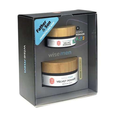 Vican Father & Son Haitstyling Box WISE MEN Velvet Pomade Medium Hold 100ml & ΔΩΡΟ Kids Velvet Pomade 30ml -  στο Pharmeden.gr