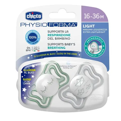 Chicco Πιπίλες Light PhysioForma Νύχτας για 16-36m 2τεμ - Αξεσουάρ για Μωρά στο Pharmeden.gr