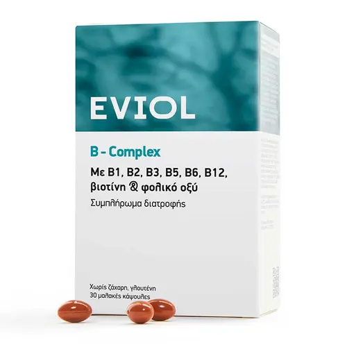 Eviol B-Complex Συμπλήρωμα Διατροφής 30 soft caps - Βιταμίνες στο Pharmeden.gr