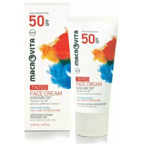Macrovita Αντιηλιακή  Κρέμα Προσώπου Tinted  SPF50 50ml - Αντηλιακά στο Pharmeden.gr