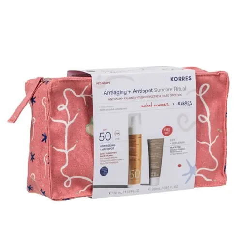 Korres Promo Antiaging & Antispot Suncare Ritual with Red Grape Daily Sunscreen Face Cream SPF50 50ml & Black Pine Bounce Firming Moisturizer 20ml - Αντηλιακά στο Pharmeden.gr