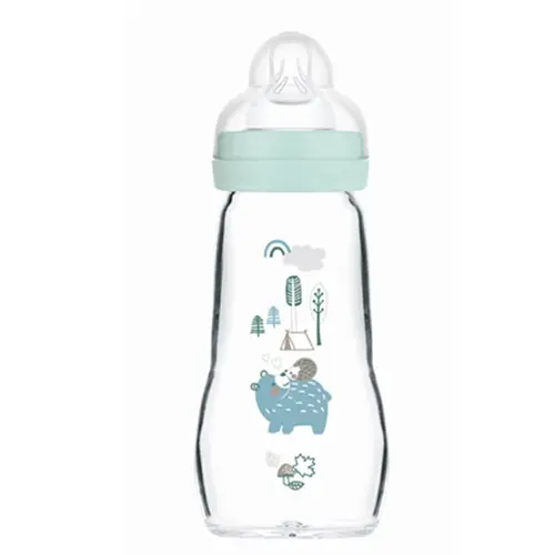 Mam Μπιμπερό Γυάλινο Feel Good Γαλάζιο 2+m (377SBc) 260ml - Αξεσουάρ για Μωρά στο Pharmeden.gr