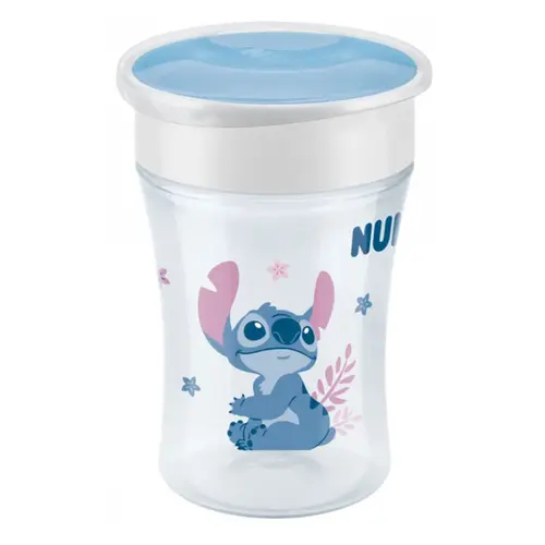 Nuk Stitch  Magic Cup με Χείλος και Καπάκι 8m+ 230ml - Αξεσουάρ για Μωρά στο Pharmeden.gr