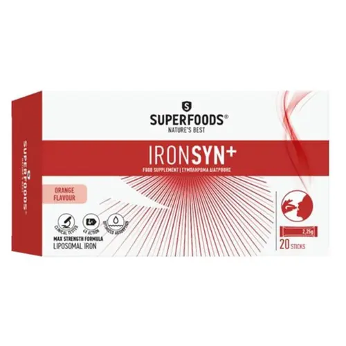 Superfoods Ironsyn+ 20sachets - Μέταλλα - Ιχνοστοιχεία στο Pharmeden.gr